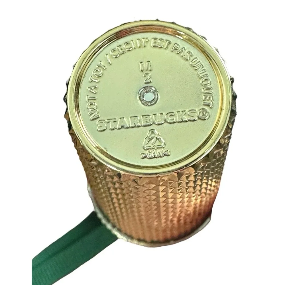 Starbucks Gold Color Studded‎ Tumbler Cold Cup Holiday Ornament